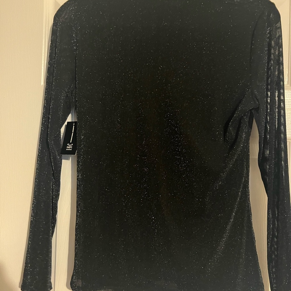 Black sheer sparkle turtle neck